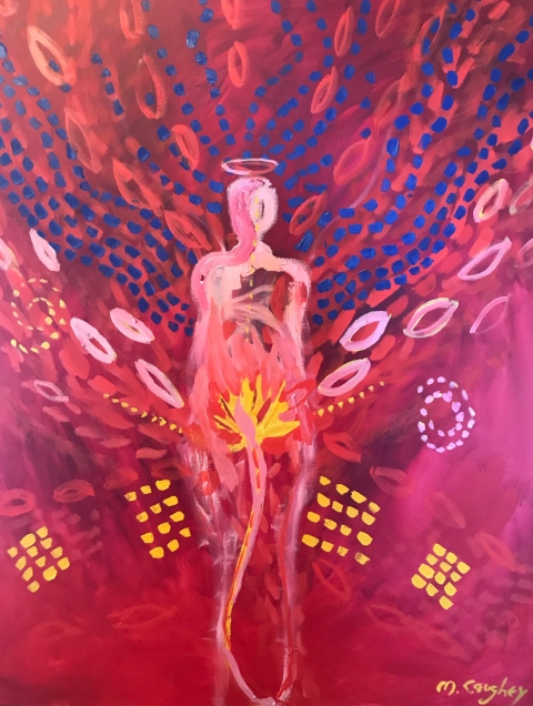 Winged Being with Lotus