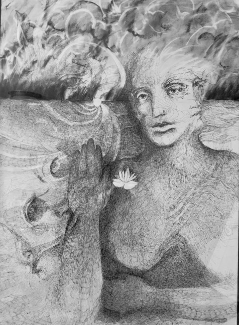 Human with Lotus